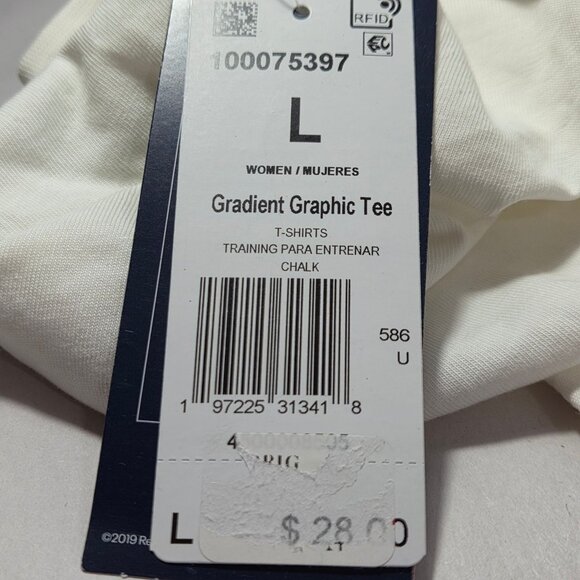 NWT Reebok Women's Cotton Gradient Graphic Logo T-Shirt - Chalk - Picture 3 of 5